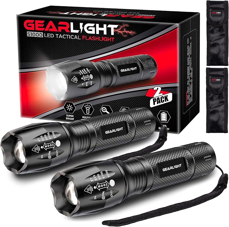 GearLight led tactical flashlight rechargable